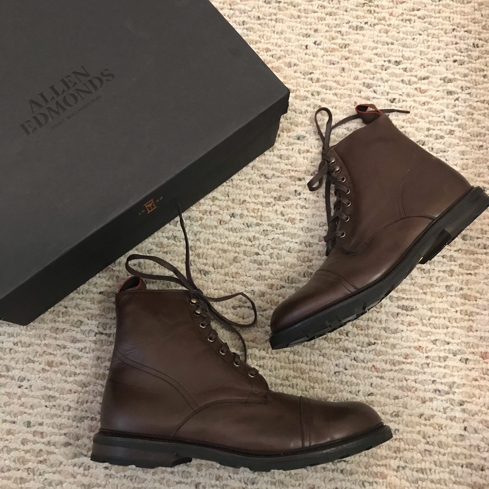 🆕 Allen Edmonds alpine cap brown leather boots - Picture 3 of 11